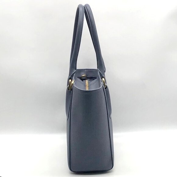 Dagne Dover Grey And Blue Coated Canvas Legend Tote Bag With Wallet - Picture 3 of 11